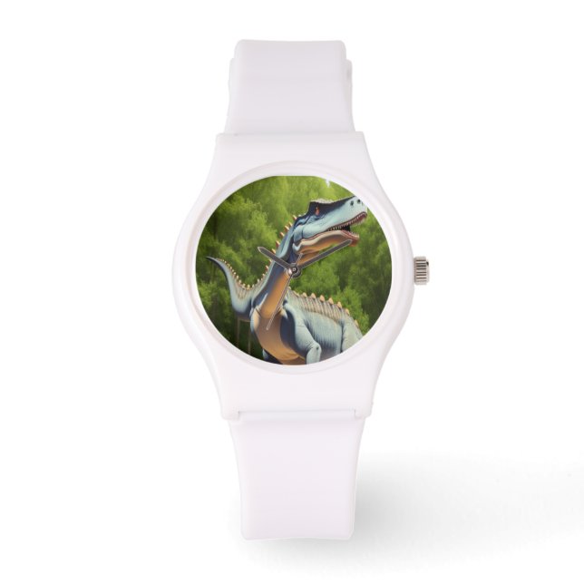 Dinosaur Personalized & Custom White Watch (Front)
