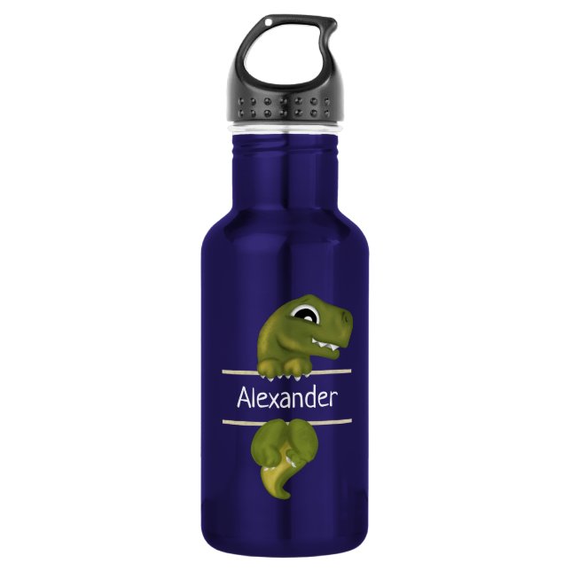 Dinosaur Personalized Cute Kids 532 Ml Water Bottle (Front)
