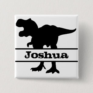 Dinosaur Personalized Name Tag 2 Inch Square Button