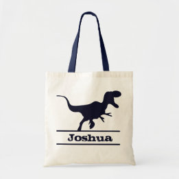 Dinosaur Personalized Name Tote Bag