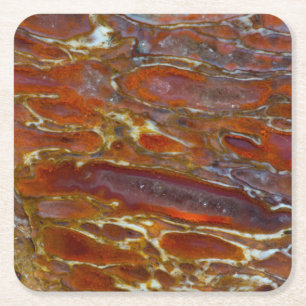 Dinosaur Petrified Bone Square Paper Coaster