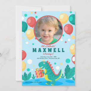Dinosaur Photo Birthday Party Invitation