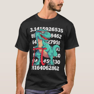 Dinosaur Pi Day T Rex Funny Math 3.14 Teacher Stud T-Shirt