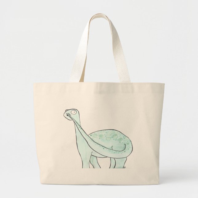 Dinosaur Picking His Nose Large Tote Bag (Front)