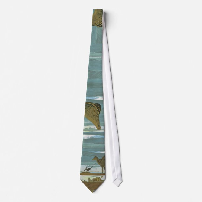 Dinosaur Pictorial Tie Hypacrosaurus Gregory Paul (Front)