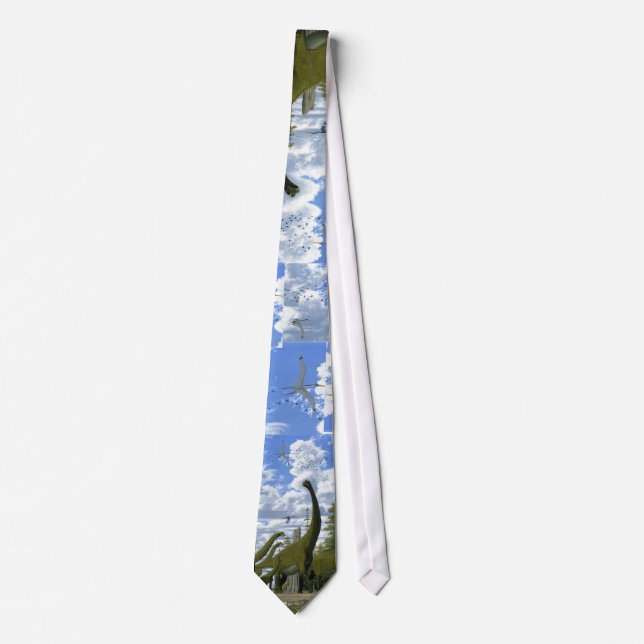 Dinosaur Pictorial Tie Pleurocoelus Gregory Paul (Front)