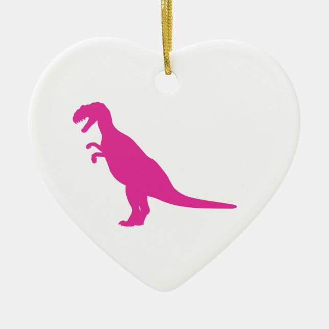 Dinosaur Pink Ceramic Ornament (Front)