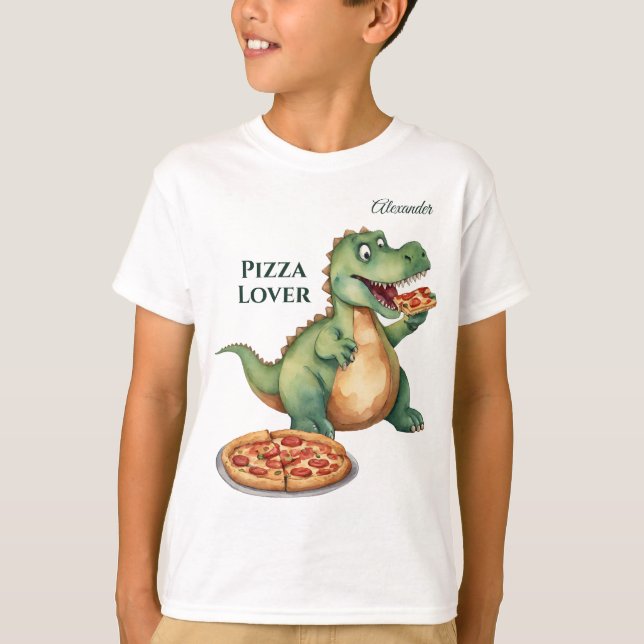 Dinosaur Pizza Lover T-Shirt (Front)