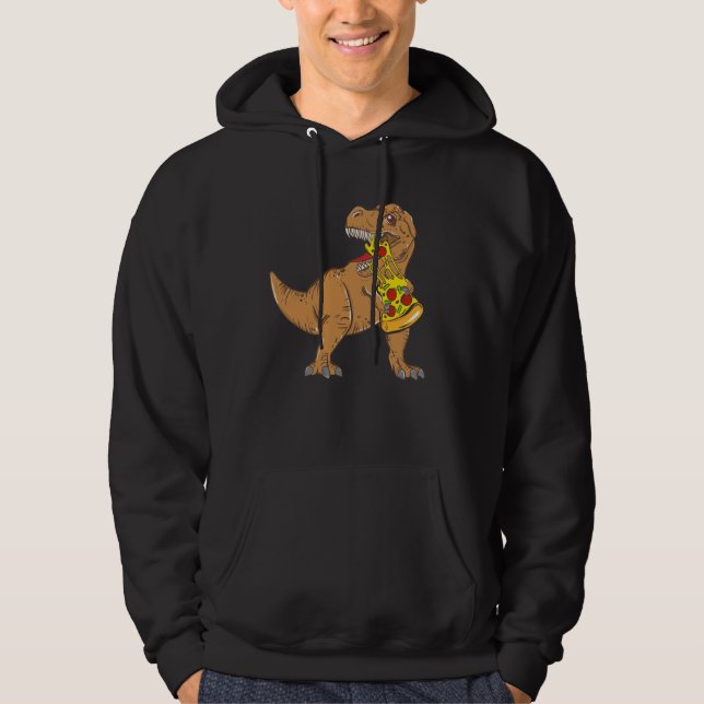 Dinosaur Pizza Slice Lover Hoodie (Front)