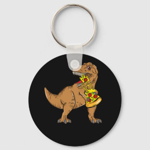Dinosaur Pizza Slice Lover Keychain