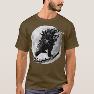 Dinosaur Playing Guitar Electric Acoustic Led Rock T-Shirt