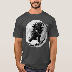 Dinosaur Playing Guitar Electric Acoustic Led Rock T-Shirt
