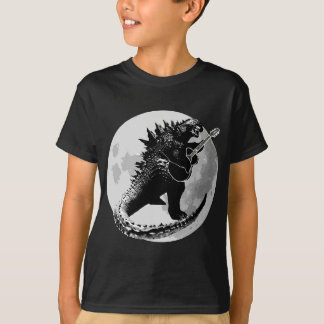 Dinosaur Playing Guitar Electric Acoustic Led Rock T-Shirt