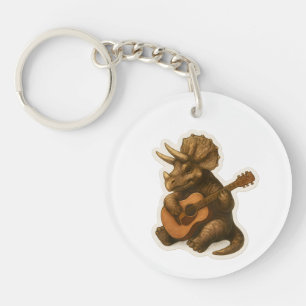 Dinosaur Playing Guitar Keychain