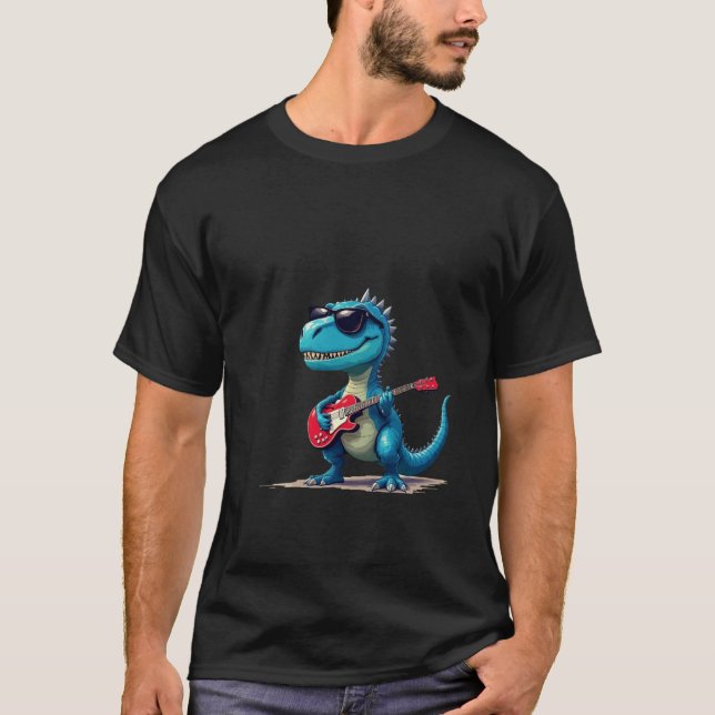 Dinosaur playing guitar T-shirt  (Front)