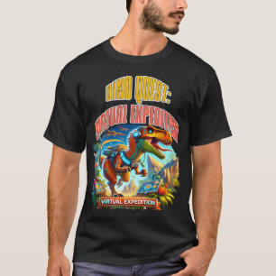 Dinosaur Playing Video Games - Dino Quest Virtual  T-Shirt