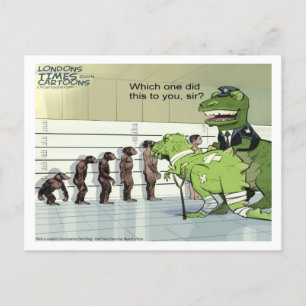 Dinosaur Police Lineup Funny Postcard
