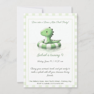 Dinosaur Pool Party Birthday Invitation
