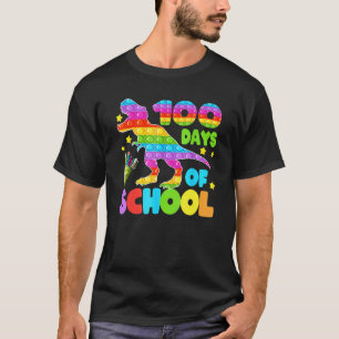 Dinosaur Pop It 100 Days Of School Teacher Kids Bo T-Shirt