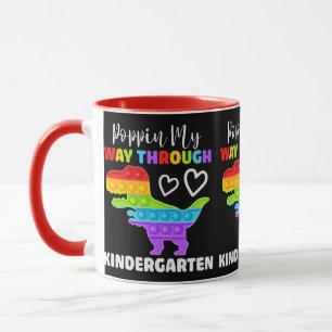 Dinosaur Poppin My Way Through Kindergarten Mug