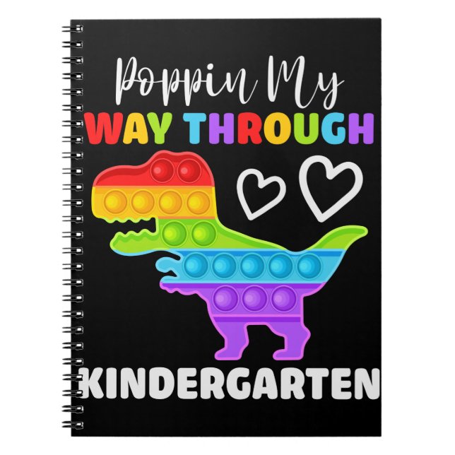 Dinosaur Poppin My Way Through Kindergarten Notebook (Front)