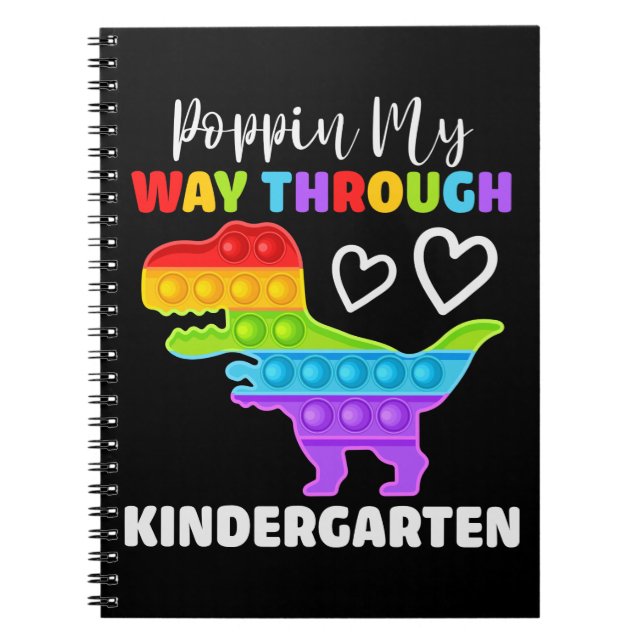 Dinosaur Poppin My Way Through Kindergarten Notebook (Front)