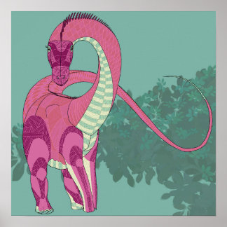 Dinosaur poster - Diplodocus lady