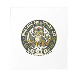 Dinosaur Prehistoric Cat Cat Graphic Tee Art - Din Notepad