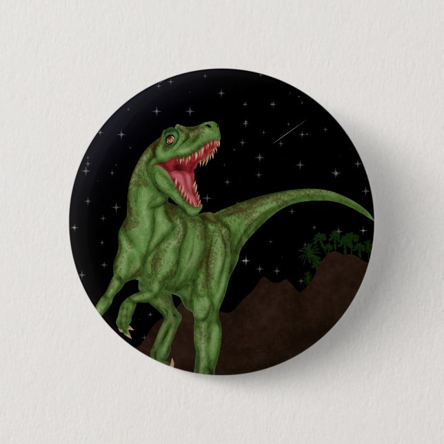 Dinosaur - Prehistoric Night 2 Inch Round Button (Front)