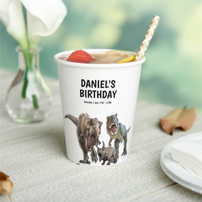 Dinosaur Printable birthday party, Dino Party Paper Cups (Insitu)