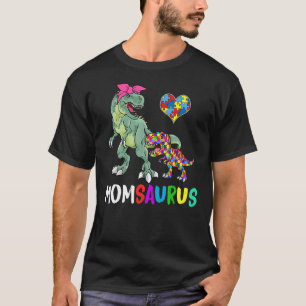 Dinosaur Puzzle Piece Autism Awareness Mom Rex Sau T-Shirt