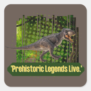 DINOSAUR  QUOTE SQUARE STICKER