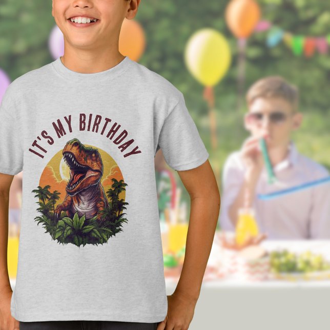Dinosaur Rawr Customizable T-Rex Birthday T-Shirt (Creator Uploaded)