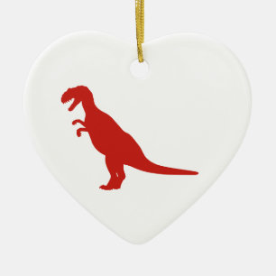 Dinosaur Red Ceramic Ornament
