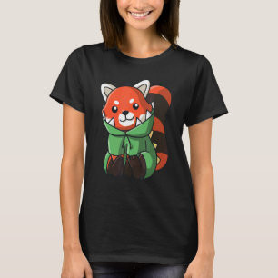 Dinosaur Red Panda Costume Girls Boy Girl Kids Lov T-Shirt
