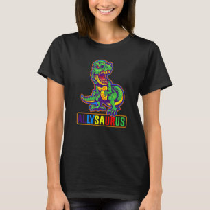 Dinosaur Rex Lgbt Gay Pride Flag Allysaurus Ally M T-Shirt