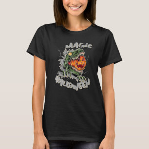 Dinosaur Rex Pumpkin Magic Halloween T-Shirt