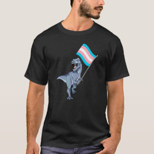Dinosaur Rex Transgender Pride Flag Lgbt Lesbian B T-Shirt