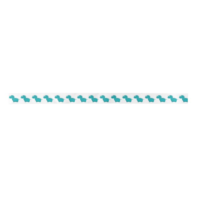 Dinosaur Ribbon, Party Favour, Dino Birthday Party Satin Ribbon (Front)