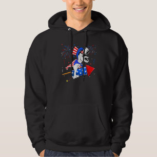 Dinosaur Riding Fireworks 4th Of July Kids Boys Me Hoodie