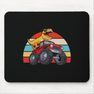 Dinosaur Riding Monster Truck Lazy Halloween Costu Mouse Pad