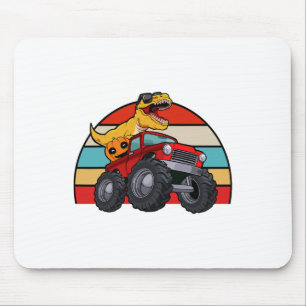 Dinosaur Riding Monster Truck Lazy Halloween Costu Mouse Pad