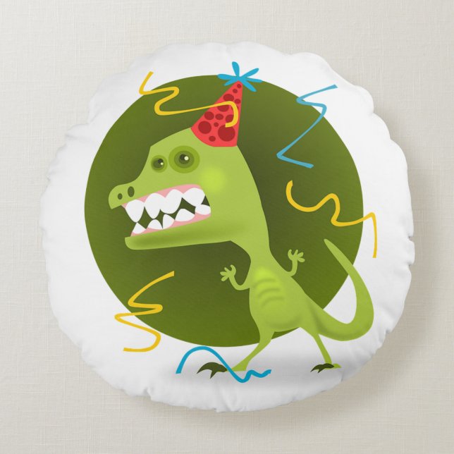 Dinosaur Round Pillow (Front)