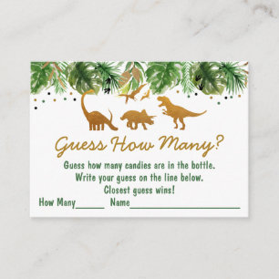 Dinosaur Safari Guess How Many Shower Game Enclosure Card