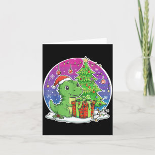 Dinosaur Santa Hat Xmas Dinosaur Lover Adults Boy  Card