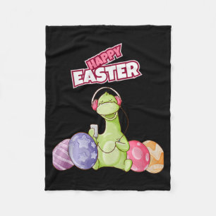 Dinosaur Say Happy Easter Premium Tri-blend Fleece Blanket