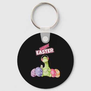 Dinosaur Say Happy Easter Premium Tri-blend  Keychain