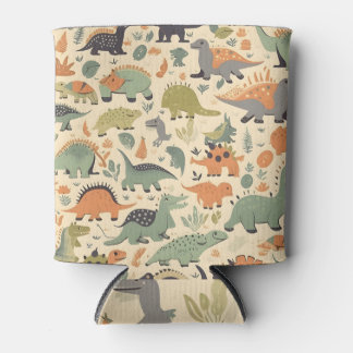  Dinosaur Seamless Pattern Can Cooler