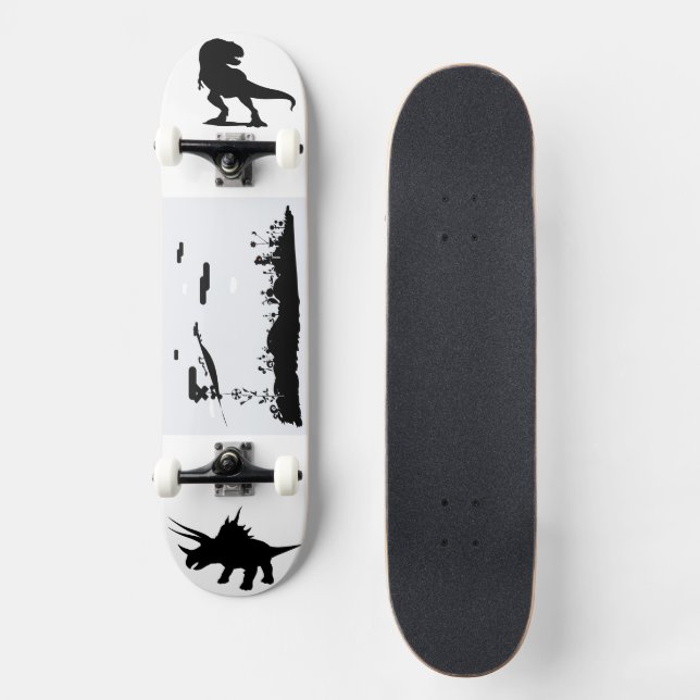 Dinosaur Shadow Wilderness Art Graphic Prehistoric Skateboard (Front)