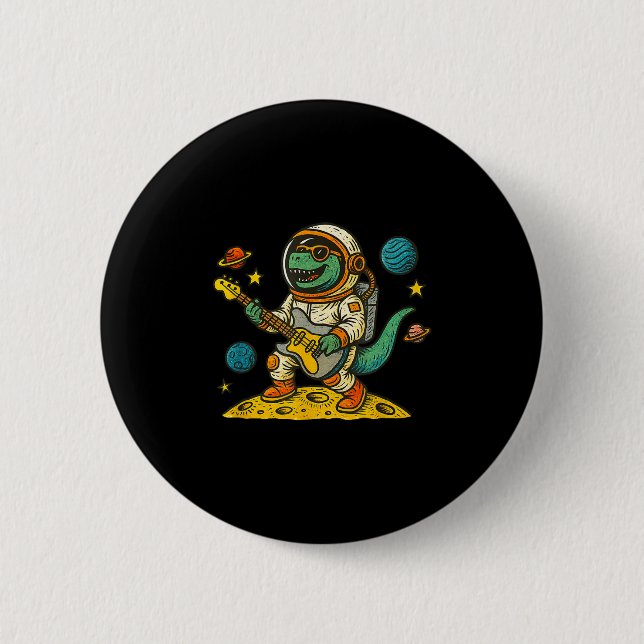 Dinosaur Shirts For Boys Space T-rex Birthday Boy  2 Inch Round Button (Front)